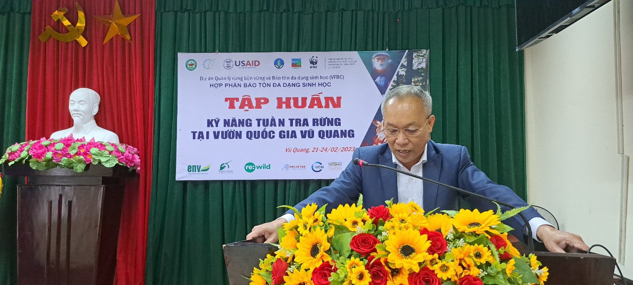 Ban quản lý dự án VFBC tỉnh Hà Tĩnh tổ chức tập huấn kỹ năng tuần tra rừng cho cán bộ Vườn Quốc gia Vũ Quang và cộng đồng địa phương.
